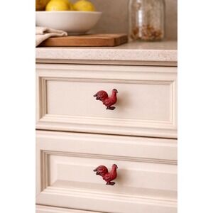 11 Rustic Metal Cast Iron Drawer Pulls Handles Red Rooster Cabinets Knob Chicken
